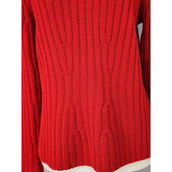 Vintage WilliSmith Sweater Womens Small Red Merino Wool Turtleneck Rib Knit 90s - Picture 4 of 10
